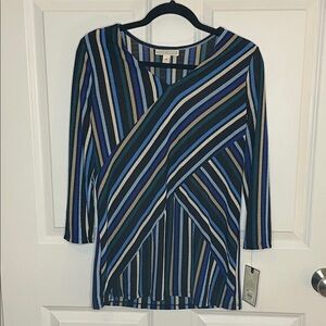Dana Buchman  NWT Multicolor Striped Top women’s Medium
